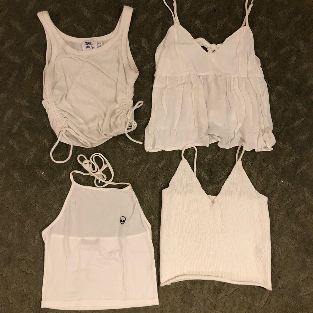 Princess Polly and Brandy Melville white tank top bundle